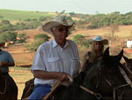 Ccero Junqueira mostra atravs da sua pose em cima do cavalo que  um homem de fibra e determinao. Orlndia/SP