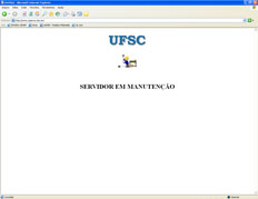Site da UFSC exibia mensagem 