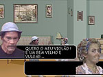 Seu Madruga tentando recuperar seu viol�o. Algu�m lembra...
