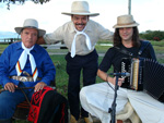 Nico Fagundes, Neto Fagundes e Renato Borghetti, no Recanto Borghetti, na Barra do Ribeiro/RS