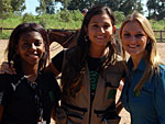 Vanessa Silva e Andressa Pesce (produtoras do Canal Rural) com a reprter Estela Facchin