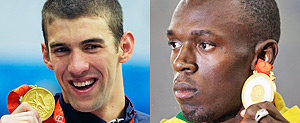 Phelps: Mark J. Terrill, AP. Bolt: Natacha Pisarenko, AP
