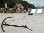 Desembarque na Ilha do Campeche, onde foram gravadas cenas da minissrie