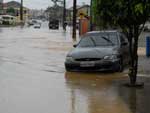 Ruas ficaram alagadas em Guaramirim