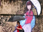 Dia cinzento  iluminado pelo grafite em Florianpolis