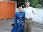 Luiz e Rosangela se bandeando para um fandango l no CTG Raizes da Tradio em Charqueadas