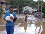 Desmoronamento de casas em Blumenau