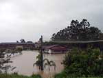 Em Biguau, as chuvas inundaram as ruas