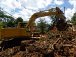 Em Blumenau, m�quinas foram usadas para limpar as ruas neste domingo (30/11)