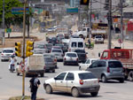 Congestionamento marca o retorno da rotina na rua Amazonas em Blumenau