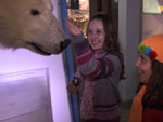 As meninas e o urso polar no Artikum