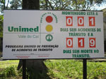 Placa registra nmero de dias sem acidentes em Montenegro
