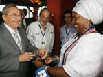 O dirigente cubano, Ral Castro, chegou na segunda-feira ao Brasil
