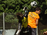 Durante a tarde, o treino foi tcnico com jogadas areas