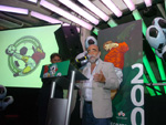 O presidente da Federao Catarinense de Futebol, Delfim de Pdua Peixoto, discursou no lamamento do Catarinense 2009
