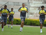 Pela manh, os jogadores fizeram treino fsico em Bento Gonalves