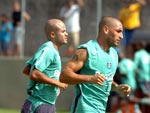 Ruy e Orteman durante o treino fsico