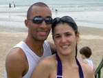 Ai est uma das belas praias que nosso Estado de Santa Catarina nos proporciona neste vero. Na foto est eu e minha mulher Daniela