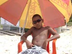 Igor aproveitando as frias na praia dos Ingleses