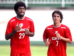 Carlinhos, capitão do time (camisa 29), marcou o segundo gol do JEC na partida contra o Tigre