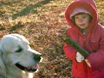 Minha filha Annna com Nikko, no Parque de Richmond, Londres 