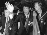 Homenagem a Dunga, Mrcio Santos e Taffarel, tetracampees mundiais na Copa de 1994