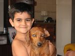 Meu afilhado JP e a Mel