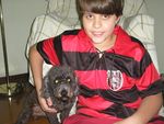 Marcelo e seu poodle Tinga