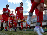 Jogadores fizeram um treino fsico na Arena