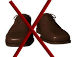 Evite sapatos com sola dura