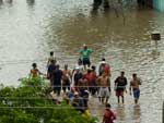 Na foto, alagamento na Vila Castilhos, em Pelotas