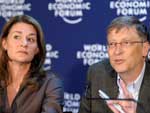 Bill Gates e sua mulher, Melinda French Gates, em reunio do Frum na sexta-feira (30)