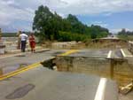 Ponte sobre o Arroio Fragata ficou destruda aps as chuvas