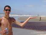 Minhas frias na mais bela praia, Cassino, no tem nada igual !!! Meu filho est a mostrar, diz Sandra Ferreira