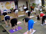 As aulas de pilates eram oferecidas nas teras-feiras de janeiro, na embaixada da Beira-Mar Norte