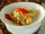 A chef Ruth Bauer ensinou a preparar o arroz com siri