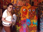 A artista  nascida em Palhoa, criada em Santo Amaro da Imperatriz e vive em Florianpolis