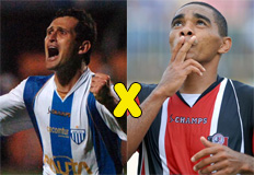Atacantes Evando e Lima são ídolos das torcidas - Montagem com fotos de Flávio Neves e Fabrizio Motta