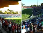 Torcidas de Grmio e Inter, instantes antes do incio do jogo