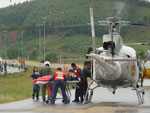 Dois helic�pteros foram utilizados para resgatar as v�timas