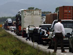 Congestionamento chegou a seis quil�metros na rodovia