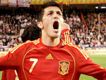 Espanha 2x0 Inglaterra – David Villa (foto) marcou o primeiro gol da Espanha, na vitria sobre a Inglaterra