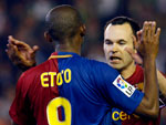Betis 2x2 Barcelona – Lder do Campeonato Espanhol, o Barcelona saiu perdendo mas empatou o jogo com dois gols de Etoo