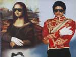 Este quadro, feito a mando do prprio Jackson, tem Abraham Lincoln, Albert Einstein, a Monalisa de Leonardo Da Vinci e outras personalidades vestindo os culos de sol e as luvas do cantor
