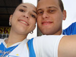 Mayara e Wallace curtindo o jogo do Ava�