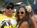 Cleyde Mara de Cordova Olguins e o marido na Feijoada do Cacau