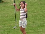 Lorena jogando um golfe em Florian�polis