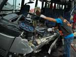No acidente morreram sete dos 14 passageiros e o motorista, Tarcilo Jos Homerich, 50 anos