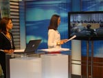 Ana Rita e Karin interagem com reprteres em vrios pontos do pas