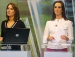 Ana Rita e Karin Felix interagem com os telespectadores e internautas atravs do telefone e da internet